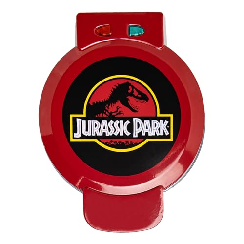Image of Uncanny Brands Jurassic Park Waffle Maker - T-Rex on Your Waffles - Waffle Iron