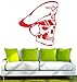 Produktbild INDIGOS UG WANDTATTOO w945 Triabal Totenschädel mit Polizeimütze Wandaufkleber 120x106 cm rot - Dekoration Fensterfolie - Wandaufkleber - Kinderzimmer Wohnzimmer Schlafzimmer Küche Badezimmer