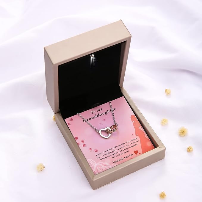 Granddaughter Necklace From Grandmom - Filled with Love - Necklace for Granddaughter on Birthday, Christmas, Graduation, Wedding, or Valentine's Day2