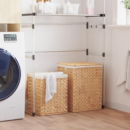 Panier à linge en jacinthe d'eau pour rangement salle de bain moderne