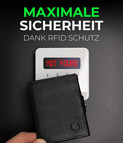 Mini Geldbörse KORUTA Slim Wallet mit Münzfach und RFID-Schutz
