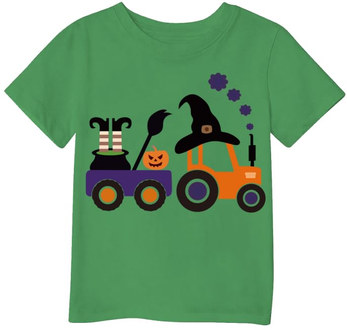 Spooky Party Shirt Toddler Boys Girls Pumpkin Truck Ghost Spider Web Short Sleeve Kids Top for 2-7t