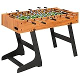 vidaXL Kickertisch Klappbar Tischkicker Kicker Profi Fussballtisch Fußballtisch Tischfußball Spieltisch Getränkehalter 121x61x80cm Hellbraun