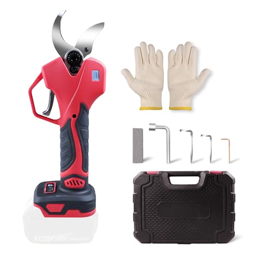 LADAMI Troncarami a batteria, potatura elettrica con contatore a LED, cesoie da 40 mm, compatibili con Makita, Einhell, batteria Bosch da 18 V, potatura senza spazzole per alberi e alberi da frutto