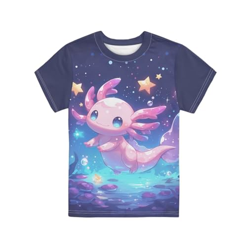 Image of Xhuibop Kids Tshirts Girls Boys 3-16 Years Summer Clothes for Teens Loose Fitting Tops