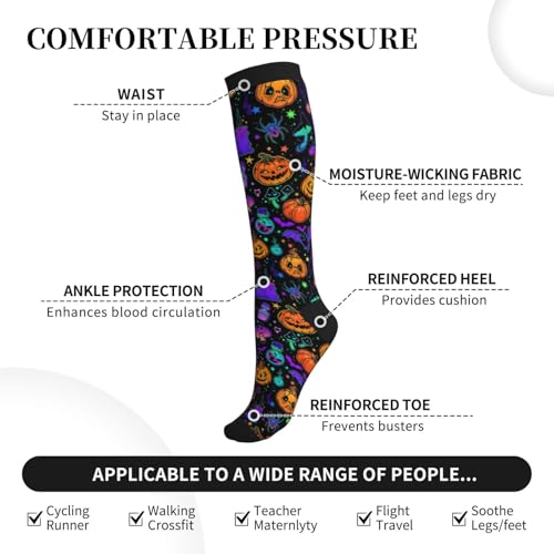 Image of Compression Socks for Women Men Circulation Graduated Supports Socks for Running Athletic Sports Nurse Travel