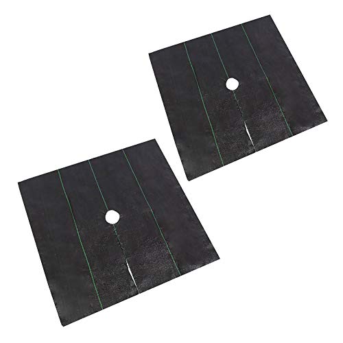 Wnvivi Garden Weed Barrier Landscape Fabric,2 Pcs Durable & Heavy-Duty Weed Block with Planting Holes, Ground Weed Cover Membrane Weed Block Gardening Mat for Commercial Farm and Garden,3.3x3.3 Ft