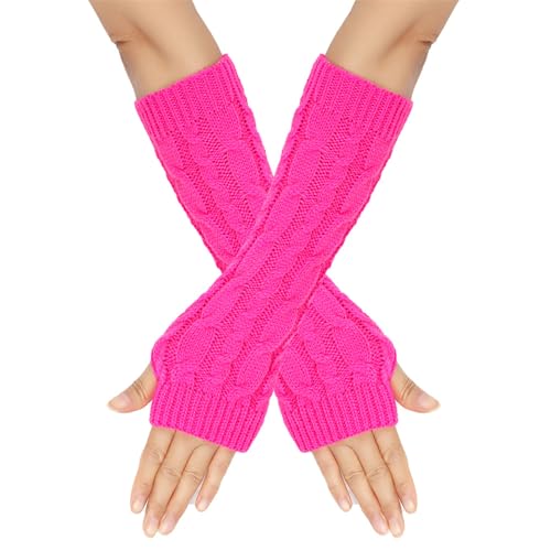 Shurhome 2lots Versatiles Female Arm Covers Unisex Crochet Half Finger Warmers for Casual and Work Settings Fashionable Warmers