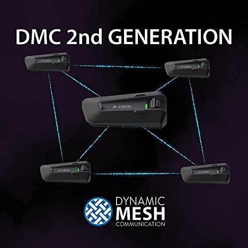 Cardo Packtalk Neo Motorcycle Helmet Communication Intercom System, Waterproof, 2nd Generation Mesh - Connect Up to 15 Riders, Natural Voice Operation, 40mm High Definition Speakers - Dual Pack