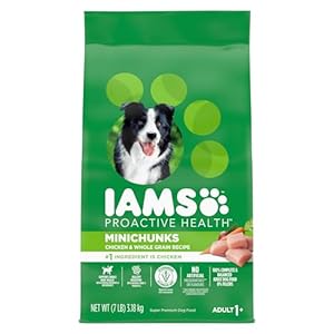 IAMS Adult Minichunks Small Kibble High Protein Dry Dog Food with Real Chicken, 7 lb. Bag