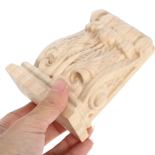 Ménsula romana de madera maciza 8x10x4 cm soporte tallado techo 5