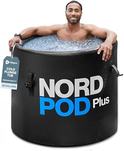 Lifepro NordPod Plus Portable Ice Bath Tub – Cold Plunge Recovery Tub for Athletes, Outdoor/Indoor Use – XL 80-Gallon Capacity with All-Weather Lid – Foldable Ice Pod for Cold Water Therapy