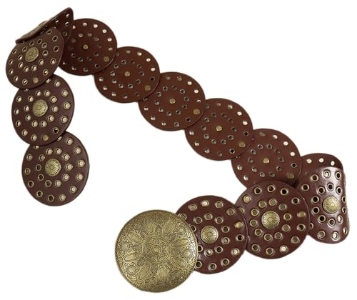 Women Western Cowboy Wide Disc Belts Leather Hollow Out Round Belts for Dress Jeans4