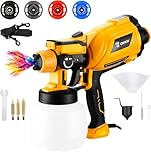 Paint Sprayer :DEKOPRO 1000W HVLP High Power Paint Gun with 1200ml High Capacity Container, Easy to Clean,for House Painting, Furniture, Cabinets, Fence, Walls, Door, Garden Chairs etc