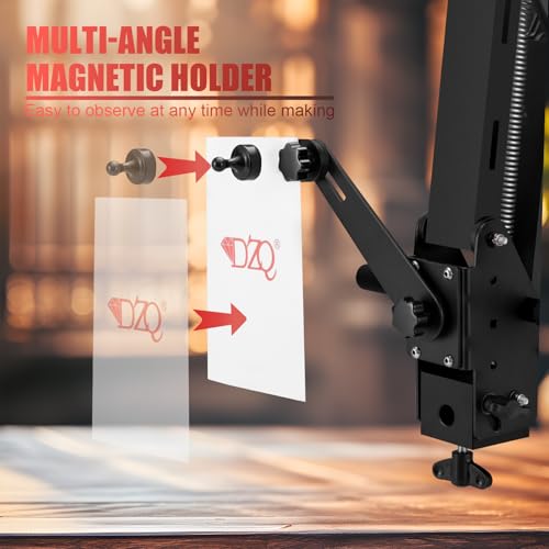 DZQ Jewelry Microscope Stand ZQ-1X Multi-Directional Spring Adjustable with Clamp for Stereo Microscopes