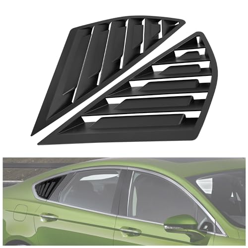 HECASA Side Window Louvers Compatible with 2013-2020 Ford Fusion/Mondeo Air Vent Scoop Shades Cover Blinds Trim ABS Plastic Black 2Pcs