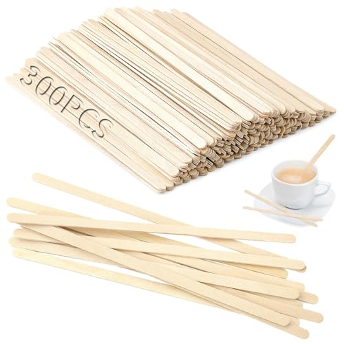 TXXATX 300 Pièces Touillette Cafe en Bois 11 cm Jetables Touillette Cocktail Biodégradables...