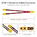 XT60 Y Splitter Cable, 12AWG 6.5inches 1 Female to 2 Male Parallel Connector, High-Temp Silicone Wire for RC Drones, FPV, Quadcopters, and DIY Electronics