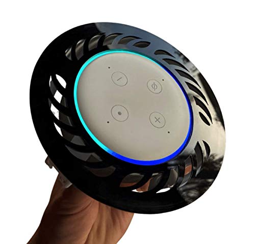 Suporte Splin Redondo De Teto Embutir para Echo Dot 3 modelo Futurista 2021 em Acrílico (preto)