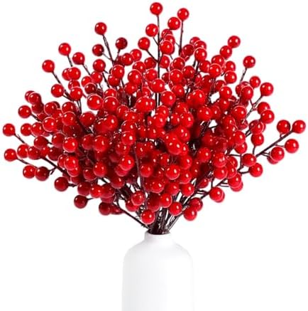 Kit 3 Galhos de Azevinho Artificial Vermelho – Enfeite Natalino c...