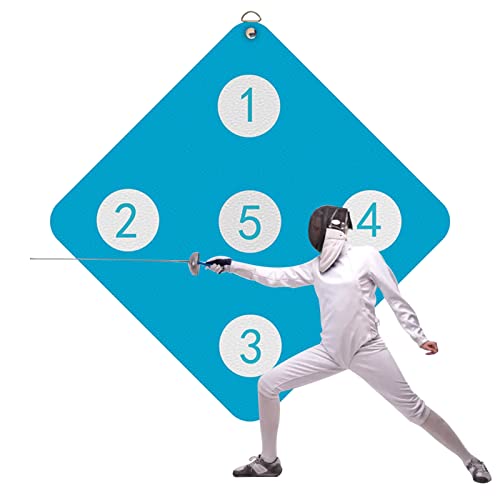 Lamphle 13"X13" Fencing Target For Saber Foil And Epee With Five Bullseye, Fencing Training Equipment Self-Training, Home Fencing Equipment For Child And Adult Fencer Lake Blue #TOP3