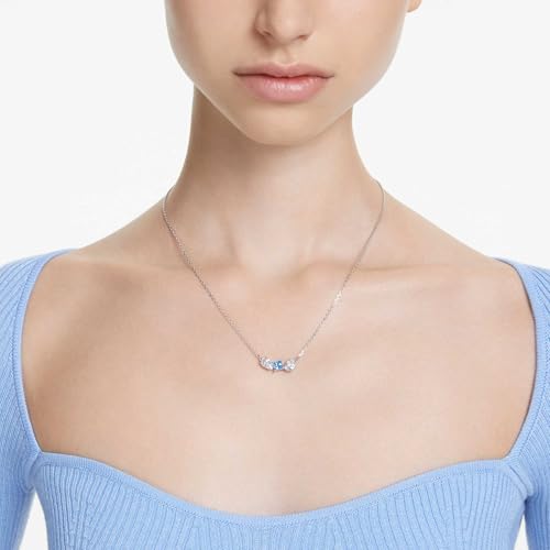 Image of Swarovski Mesmera pendant, Mixed cuts, Blue, Rhodium plated