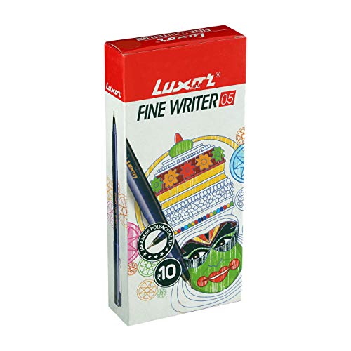 Image of Luxor Fine Writer Green Color (pack Of 10 Pen) & Pilot Frixion Clicker Roller Pen (Green),1 Count (Pack of 1),9000019531