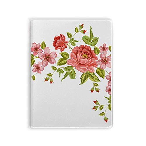 Carnet de notes à couverture souple aux motifs de roses rouges format A5 pour écriture quotidienne