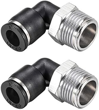 Sourcing Map Connexion à Pression Tube Raccord Mâle Coude 10mm Tube OD X 1/8 NPT Filetage Pneumatique Air Pousser Verrouillage Raccord