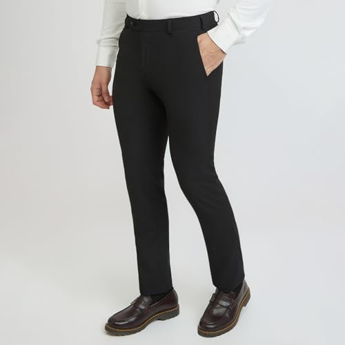 Image of Raymond Men Slim Fit Solid Pattern Poly Viscose Blend Flat Front Formal Trouser