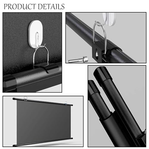 Pantalla de proyector 72" 16:9 enrollable para pared miniatura 3