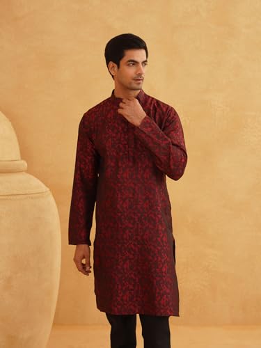 Image of SOJANYA Men's Cotton Regular Fit Casual (Since 1958 Sequinned Embroidered Long Kurta