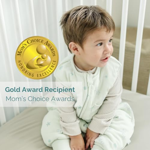 Image of Tealbee Dreamsuit Toddler Sleep Sack with Feet - Walker Sleep Bag with Legs, Rayon made from Bamboo, Winter 1.5 TOG, 2-Way Zipper, 2T-3T - Seashell