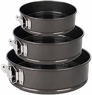 COOZYER Springform Pan Set of 3 Nonstick Cheesecake Pan Leakproof Round Baking Cake Pan with Removable Bottom Springform Cake Pan 3 Pieces (4''+7"+9")