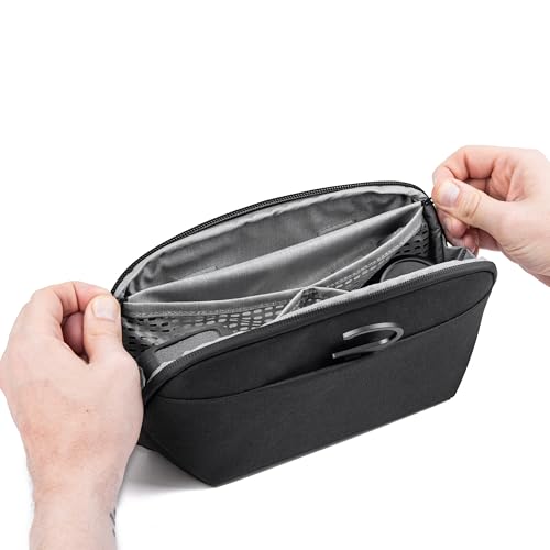 Image of Peak Design Small Wash Pouch, Black, Weatherproof Travel Toiletry Bag, Upright or Hanging Toiletry Kit with Pockets, Magnetic Toothbrush Pocket, Wide UltraZip Opening, Toiletry Bag for Men and Women