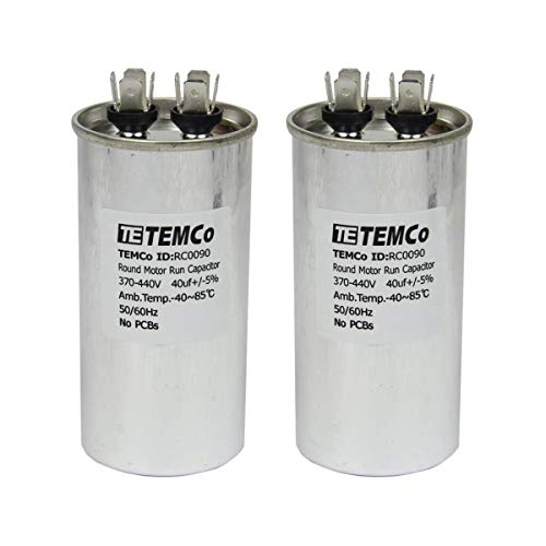 Condensateur TEMCo 40 uF CBB65 rond haute durabilité pour moteur et CVC