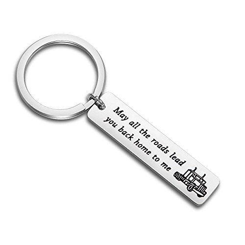 TGBJE Truck Driver Key Chain May All The Roads Lead You Back Home