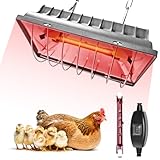 Wärmelampe für Küken, Hühnerstall Heizung mit 2-stufiger Sparschalter, Infrarot Heizstrahler, Wasserdicht und Hochtemperaturbeständig, Ideal für Hühner, Enten, Welpen, Kaninchen