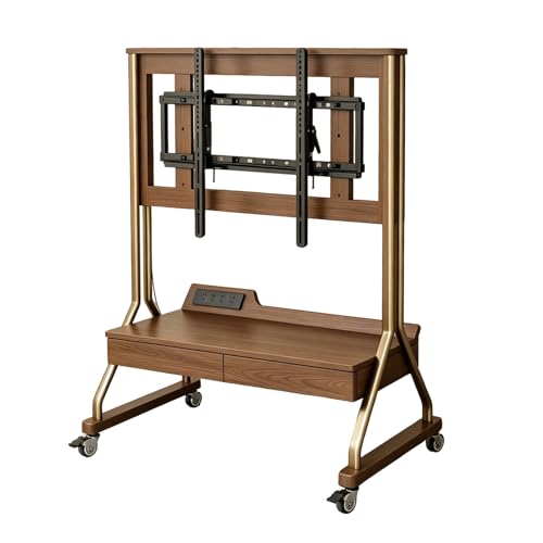 Soporte móvil de madera para TV con ruedas para TVs 40-85 pulgadas miniatura 1