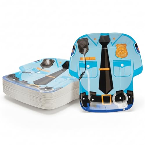 Fun Express - Police Party Shaped Dinner Plates for Birthday - Party Supplies - Print Tableware - Print Plates & Bowls - Birthday - 8 Pieces by Fun Express - Used condition - US$11.92