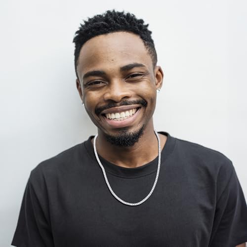 4.50 Carat Lab Grown Diamond Tennis Necklace for Women & Men In 14K White Gold. Men's & Women's Jewelry (Diamond Clarity- VS & Color -G-H) 18" Inch Riviera Necklace4