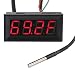 DROK Fahrenheit Scale 0.56" DC 12V Digital Car Clock Thermometer Voltmeter 3in1 Red LED Auto Gauges DS18b20 Probe
