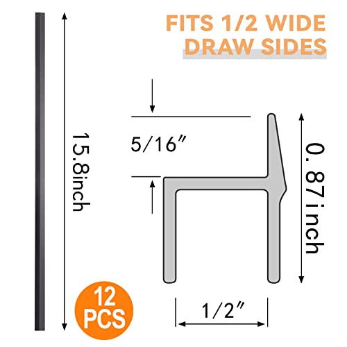 12 Pieces 16 Inch File Cabinet Rails Pvc Drawer Hanging File Rails For Hanging Files 1/2 Drawer Sides Letter Size File Storage Hanging File Organizer #TOP1