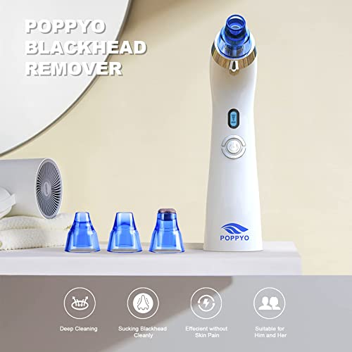 Blackhead Remover Vacuum, POPPYO Blackhead Pore Vacuum, Electric Facial Blackhead & Blemish Removers Cleaner for Women - Thumbnail 2