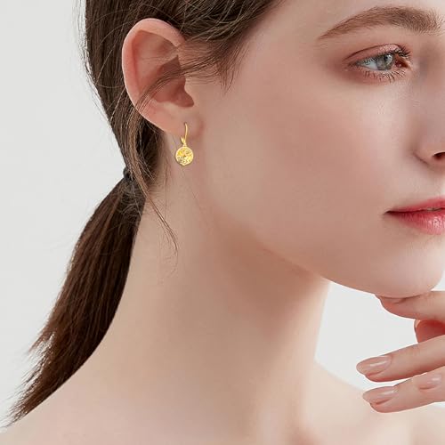 Image of LUHE Bee Earrings for Women 925 Sterling Silver Bumble Earrings with Honeycomb Honeybee Jewelry Dangle Gifts for Women
