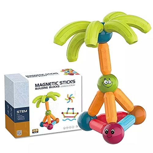Image of Kidology Magnetic Sticks and Balls Building Set - Montessori Magnetic Building Blocks for Kids, 3D Magnet Construction Toy, Creative Educational STEM Learning Toy for Boys & Girls (38 Pcs, Multicolor)