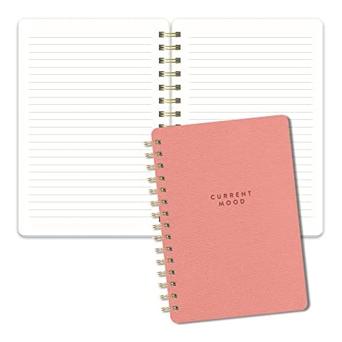 Studio Oh! Spiral Notebook 5.75" x 8.75", Back to School Supplies & Cute College Essentials, Aesthetic Notebook for School, 208 Page Lined Paper, 100 GSM Paper Weight, Current Mood Coral Pink Cover