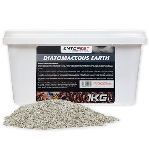 Entopest - 1Kg Diatomaceous Earth Powder - Ant killer, flea killer, insect killer, bed bug killer, silverfish killer, Pests Control for Crawling Insects, Pest Organic Non-Toxic