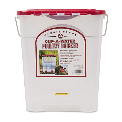 Harris Farms 1000310 Poultry Drinker, Cup-A-Water, 4 Gallon