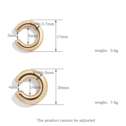 Obidos 14K Gold Plated Cubic Zirconia Sparkling Round Huggie Ear Cuff Gold Earrings for Women | Clip On Cartilage | Ear Cuffs for Non Pierced Ears Cartilage Earrings3